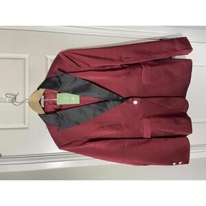 Women’s Dress Suit Size XL Burgundy Red 2 Pieces Notch Lapel W229